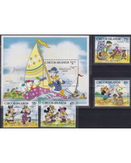 F-EX62789 CAICOS MNH 1984 EASTER WALT DISNEY DONALD DUCK MICKEY MOUSE HORACE.