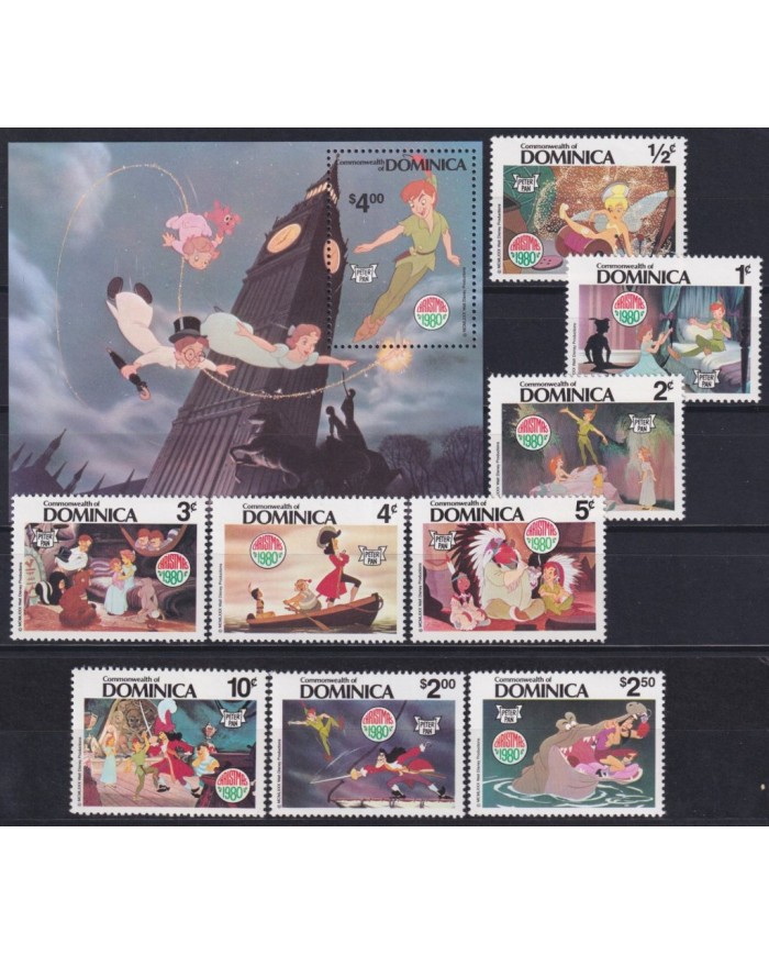 F-EX62793 DOMINICA MNH 1980 CHRISTMAS WALT DISNEY PETER PAN TALES.