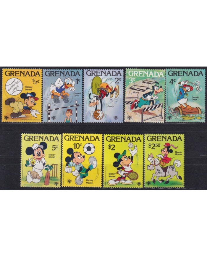 F-EX62797 GRENADA MNH 1979 SPORT WALT DISNEY DONALD DUCK MICKEY MOUSE GOOFY.