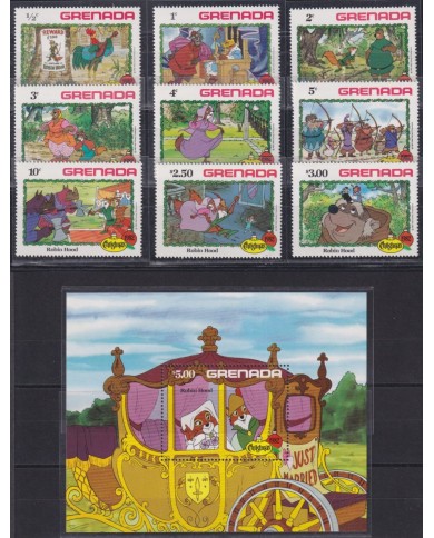 F-EX62801 GRENADA MNH 1982 CHRISTMAS ROBIN HOOD TALES.