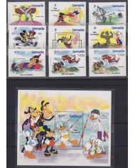 F-EX62803 GRENADA MNH 1984 LOS ANGELES OLYMPIC GAMES WALT DISNEY MICKEY MOUSE.