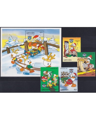 F-EX62804 GRENADA MNH 1984 CHRISTMAS WALT DISNEY DONALD DUCK MICKEY MOUSE.