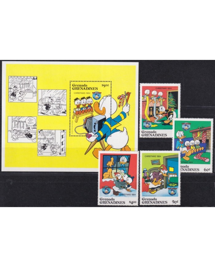 F-EX62810 GRENADA & GRENADINES MNH 1984 CHRISTMAS WALT DISNEY MICKEY MOUSE DONALD DUCK.