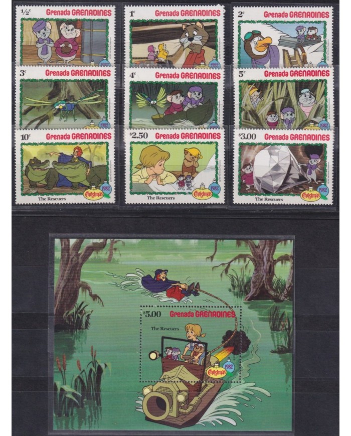 F-EX62812 GRENADA & GRENADINES MNH 1982 CHRISTMAS WALT DISNEY THE RESCUERS.