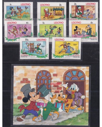 F-EX62817 LESOTHO MNH 1983 OLD CHRISTMAS WALT DISNEY MICKEY MOUSE DONALD DUCK.
