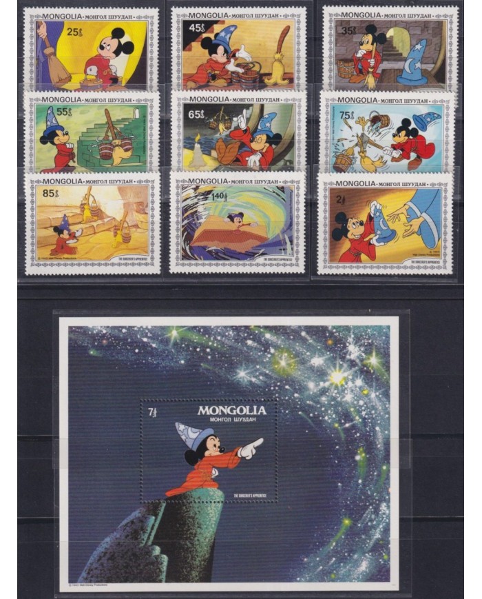 F-EX62821 MONGOLIA MNH 1982 WALT DISNEY FANTASY MICKEY MOUSE.