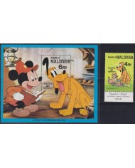 F-EX62823 MALDIVES MNH 1981 WALT DISNEY PLUTO DOG 50th ANNIV.
