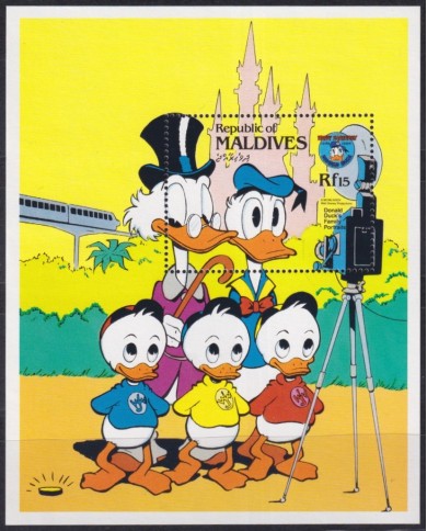 F-EX62822 MALDIVES MNH 1979 WALT DISNEY 50th ANNIV DONALD DUCK.