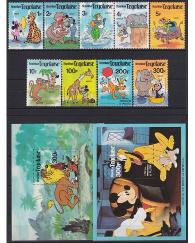 F-EX62838 TOGO MNH 1980 WALT DISNEY MICKEY MOUSE PLUTO MINNIE GOOFY DINGO.