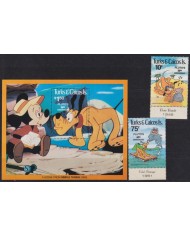 F-EX62841 TURKS & CAICOS MNH 1981WALT DISNEY 50th ANNIV DONALD DUCK.