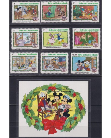 F-EX62835 TURKS & CAICOS MNH 1982 CHRISTMAS WALT DISNEY MICKEY MOUSE DONALD DUCK PLUTO GOOFY.