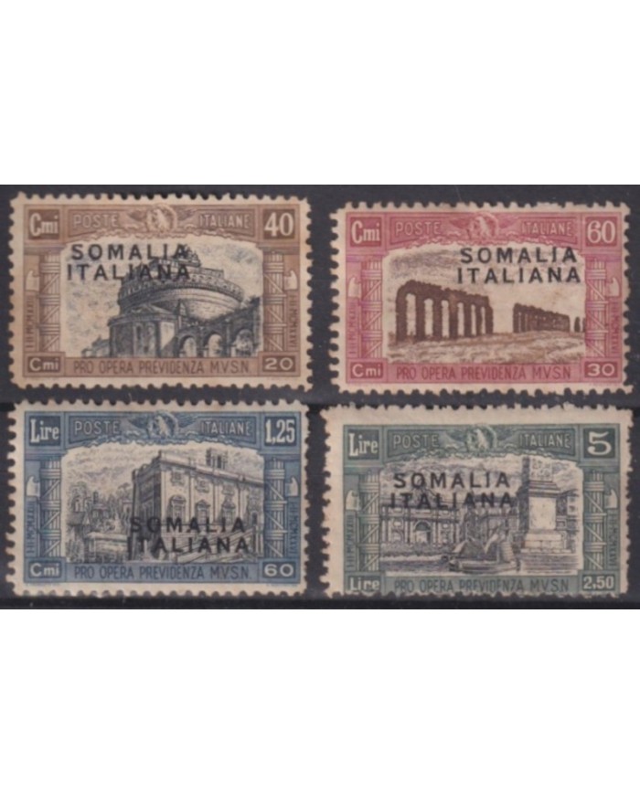 F-EX63238 ITALY SOMALIA ORIGINAL GUM 1927 MILITIA ARCHAELOGY ARCHITECTURE.