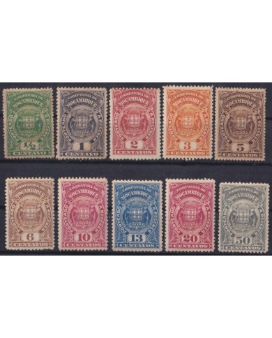 F-EX63239 MOZAMBIQUE Co PORTUGAL 1894-1902 COLONIAL COAT OF ARMS ORIGINAL GUM.