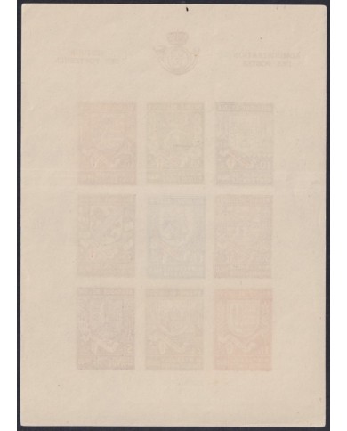 F-EX63241 BELGIUM MNH 1940 WINTER HELP CHARITY SHEET LOCAL COAT OF ARMS.