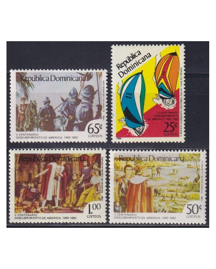 F-EX63011 DOMINICANA REP MNH 1986 DISCOVERY OF AMERICA REGATTA SAILING.
