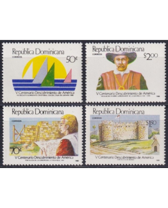 F-EX62904 DOMINICAN REP MNH 1988 DISCOVERY OF AMERICA SHIP COLUMBUS COLON INDIAN.