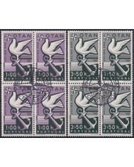 F-EX63245 PORTUGAL USED 1959 NATO OTAN PIGEON BIRD PALOMA BL 4 USED.