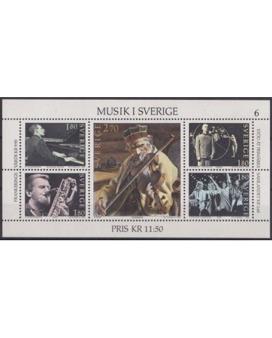 F-EX63246 SWEDEN SUEDE SVERIGE MNH 1983 ART PAINTING MUSIC SAXO.