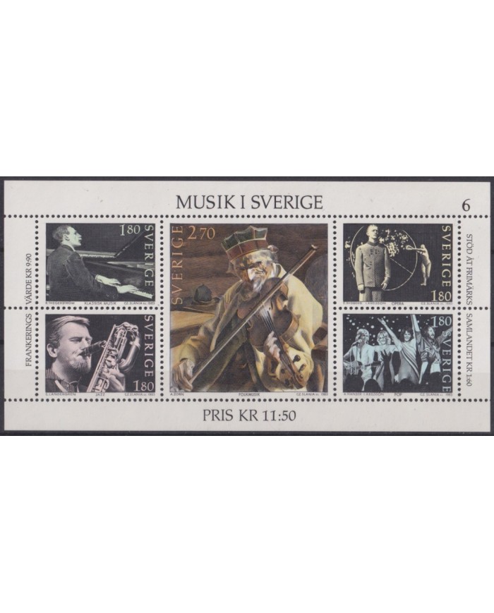 F-EX63246 SWEDEN SUEDE SVERIGE MNH 1983 ART PAINTING MUSIC SAXO.