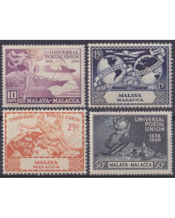 F-EX61990 MALAYSIA MALAYA MALACCA ORIGINAL GUM 1949 UPU.