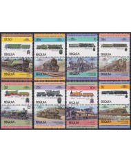 F-EX63805 BEQUIA GRENADINES ST VINCENT MNH 1984 RAILROAD RAILWAYS TRAIN LOCOMOTIVES.
