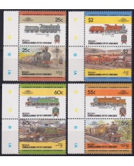 F-EX63839 BEQUIA GRENADINES ST VINCENT MNH 1985 RAILROAD RAILWAYS TRAIN LOCOMOTIVES.