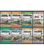 F-EX63841 BEQUIA GRENADINES ST VINCENT MNH 1984 RAILROAD RAILWAYS TRAIN LOCOMOTIVES.
