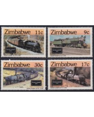 F-EX63844 ZIMBABWE MNH 1985 STEAM SAFARIS RAILROAD RAILWAYS TRAIN LOCOMOTIVES.