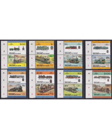 F-EX62878 UNION GRENADINES ST VINCENT MNH 1986 RAILROAD RAILWAYS TRAIN LOCOMOTIVES.