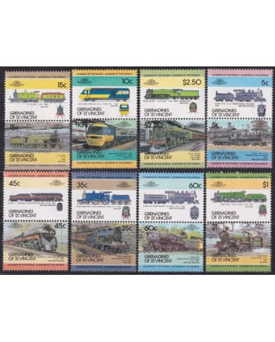 F-EX63849 GRENADINES ST VINCENT MNH 1984 RAILROAD RAILWAYS TRAIN LOCOMOTIVES.