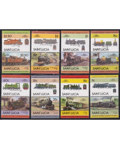 F-EX63858 ST LUCIA MNH 1985 RAILROAD RAILWAYS TRAIN LOCOMOTIVES FERROCARRIL.