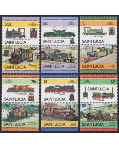 F-EX63859 ST LUCIA MNH 1984 RAILROAD RAILWAYS TRAIN LOCOMOTIVES FERROCARRIL.