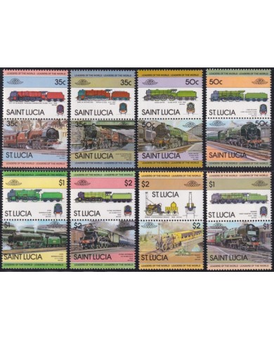 F-EX63857 ST LUCIA MNH 1984 RAILROAD RAILWAYS TRAIN LOCOMOTIVES FERROCARRIL.