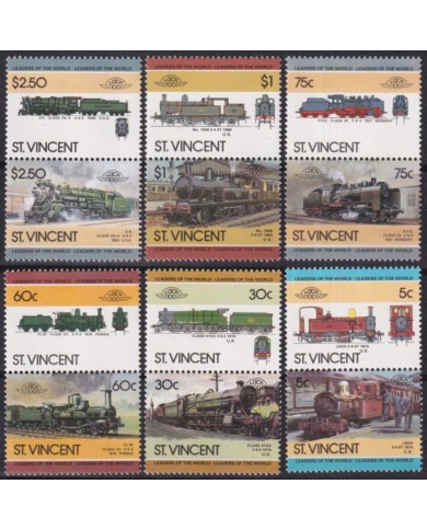 F-EX63860 ST LUCIA MNH 1985 RAILROAD RAILWAYS TRAIN LOCOMOTIVES FERROCARRIL.