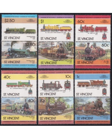F-EX63862 ST VINCENT MNH 1985 RAILROAD RAILWAYS TRAIN LOCOMOTIVES FERROCARRIL.