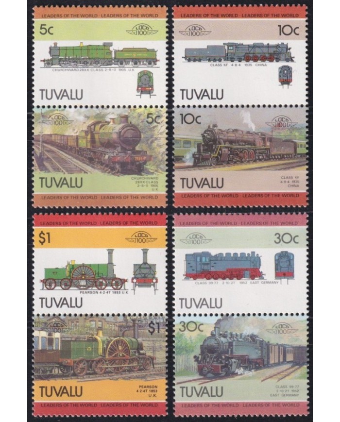 F-EX63869 TUVALU MNH 1985 RAILROAD RAILWAYS TRAIN LOCOMOTIVES FERROCARRIL.