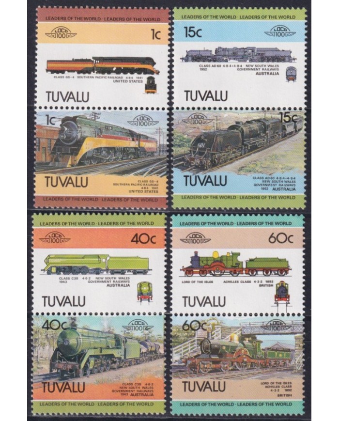 F-EX63871 TUVALU MNH 1984 RAILROAD RAILWAYS TRAIN LOCOMOTIVES FERROCARRIL.