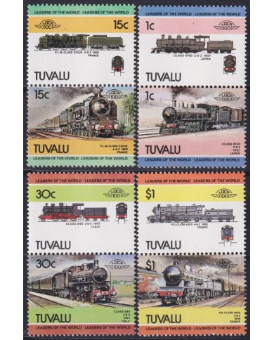 F-EX63873 TUVALU MNH 1984 RAILROAD RAILWAYS TRAIN LOCOMOTIVES FERROCARRIL.