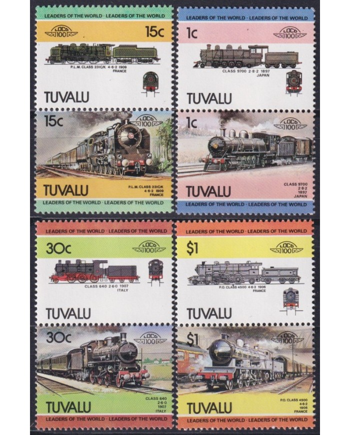 F-EX63873 TUVALU MNH 1984 RAILROAD RAILWAYS TRAIN LOCOMOTIVES FERROCARRIL.