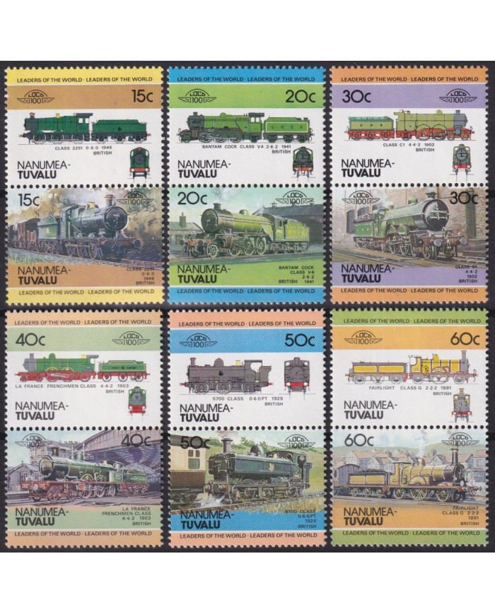F-EX63876 NANUMEA TUVALU MNH 1984 RAILROAD RAILWAYS TRAIN LOCOMOTIVES FERROCARRIL.