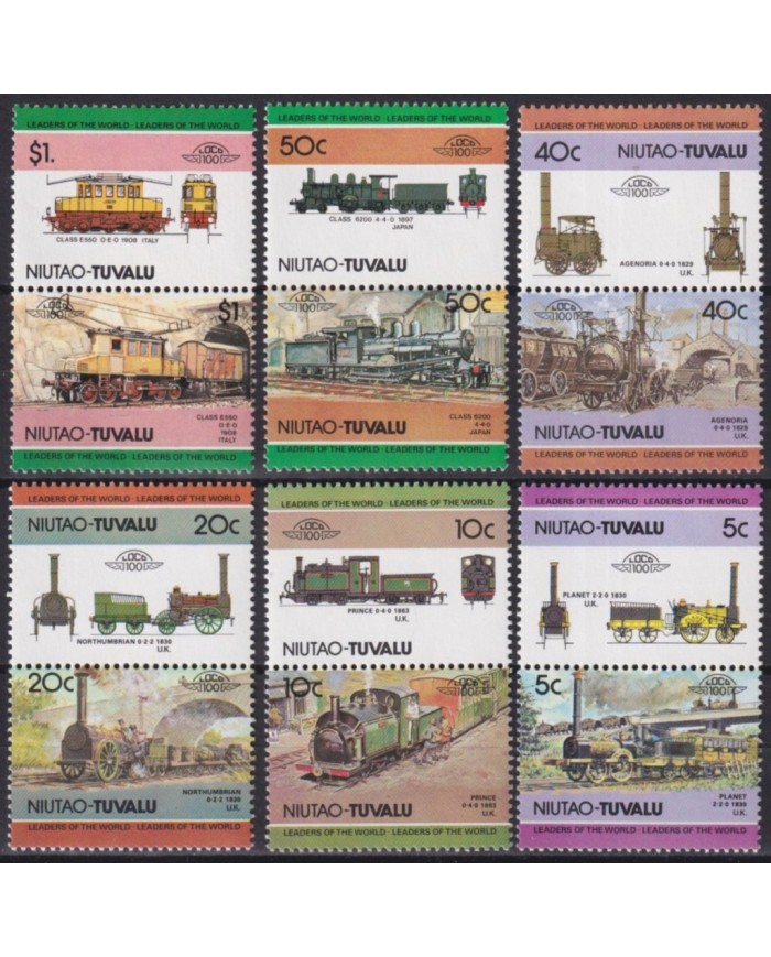 F-EX63879 NIUTAO TUVALU MNH 1984 RAILROAD RAILWAYS TRAIN LOCOMOTIVES FERROCARRIL.