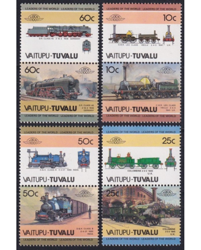F-EX63881 VAITUPU TUVALU MNH 1984 RAILROAD RAILWAYS TRAIN LOCOMOTIVES FERROCARRIL.