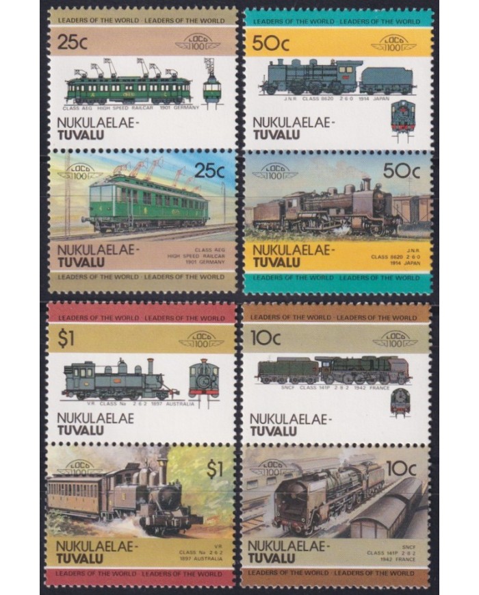 F-EX63882 NUKULAELAE TUVALU MNH 1984 RAILROAD RAILWAYS TRAIN LOCOMOTIVES FERROCARRIL.
