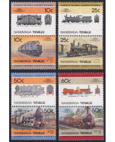 F-EX63883 NANUMAGA TUVALU MNH 1984 RAILROAD RAILWAYS TRAIN LOCOMOTIVES FERROCARRIL.