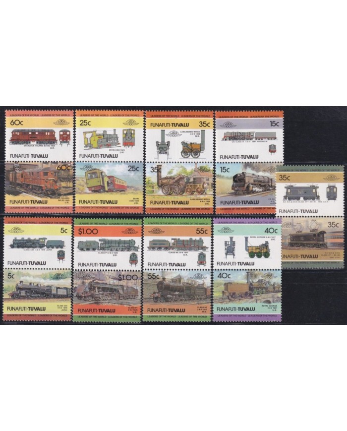 F-EX62879 FUNAFUTI TUVALU MNH 1984 RAILROAD RAILWAYS TRAIN LOCOMOTIVES FERROCARRIL.