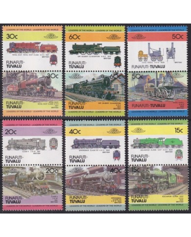F-EX63884 FUNAFUTI TUVALU MNH 1984 RAILROAD RAILWAYS TRAIN LOCOMOTIVES FERROCARRIL.