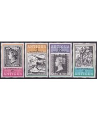 F-EX63866 ANTIGUA MNH 1979 ROWLAND HILL CENTENARY RAILROAD RAILWAYS TRAIN.