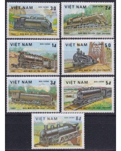 F-EX63872 VIETNAM MNH 1983 RAILROAD RAILWAYS TRAIN LOCOMOTIVES FERROCARRIL.
