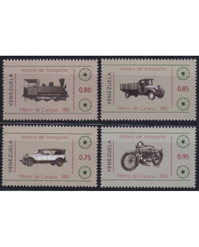 F-EX63870 VENEZUELA MNH 1983 CARACAS SUBWAYS RAILROAD CAR TRAIN LOCOMOTIVES FERROCARRIL.
