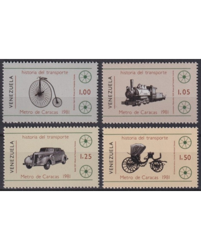 F-EX63888 VENEZUELA MNH 1981 CARACAS SUBWAYS RAILROAD CAR TRAIN LOCOMOTIVES FERROCARRIL.